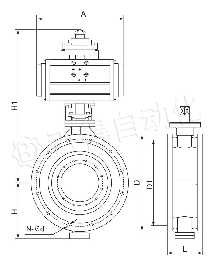 气动快关蝶阀结构图